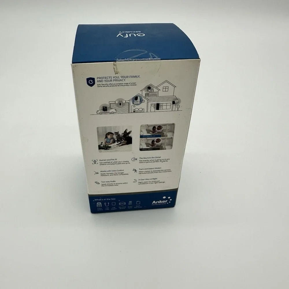 Eufy Security Indoor Cam 2K Pan & Tilt Smart‎ Home Camera White T8410X